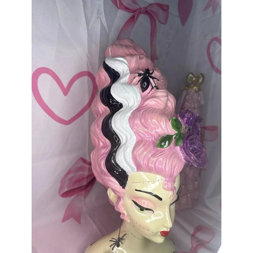 Viral 18” Bella Lux Retro Pink Frankenstein Bride Statue Bust